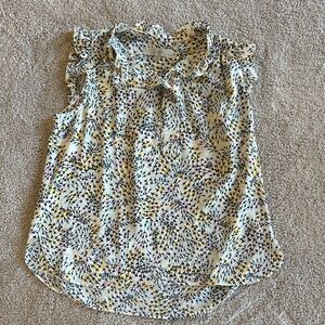 Loft Floral Ruffle Sleeve Women's Top